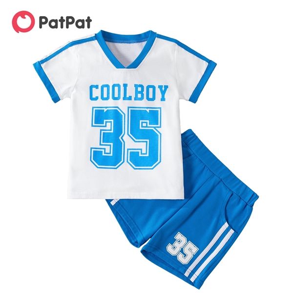 

2pcs toddler boy cotton short-sleeve shorts suit street style toddler's sets 210528, White
