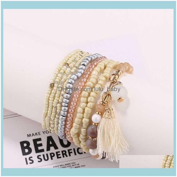 

beaded jewelrybeaded strands 9pcs/set handcraft boutique fashion multilayer crystal stone beads strand bracelets bangles mini measle boho, Black