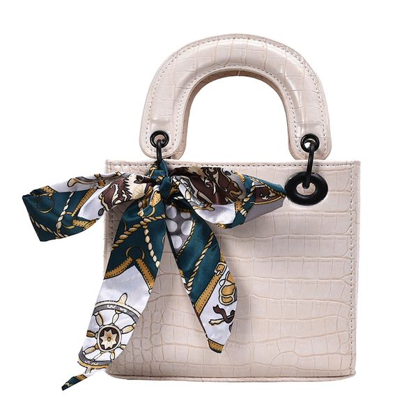 

2020 luxury handbags women bags designer crocodile silk scarf women's carrying princess bag purses and handbags c0225