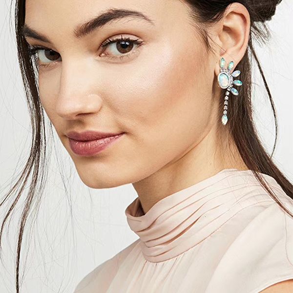 

fashionable and elegant tassel rhinestone earrings, Silver