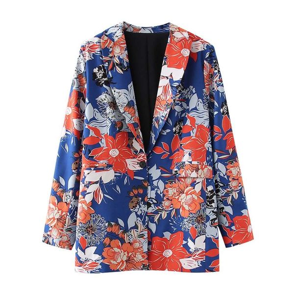 

autumn women's casual style printed lapel suit coat for women, Black;brown
