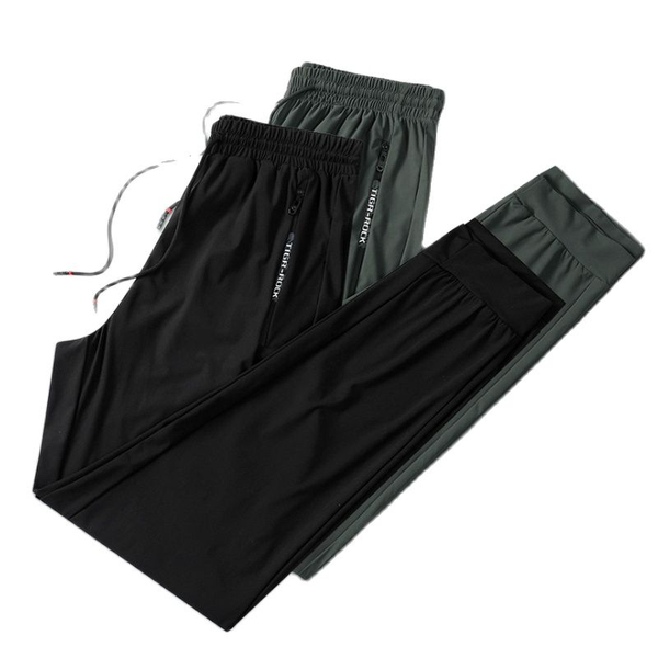 

men's pants men, clothing,sweatpants,sweatpants male,summer 2021 thin speed dry sports leisure loose xl ice silk trousers, youth trend, Black
