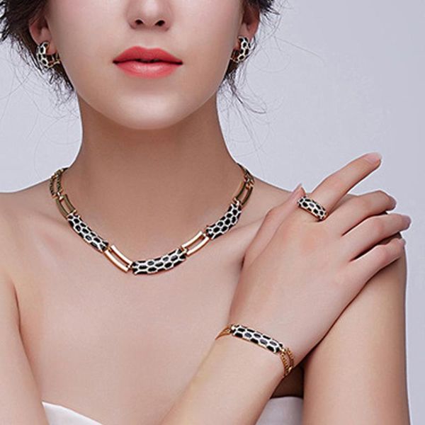 

earrings & necklace women fashion dubai jewelry sets luxury bridal nigerian wedding african beads set costume design bracelet for, Silver