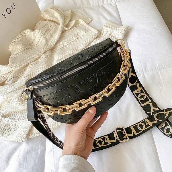 

waist bags 2021 ins band women belt bag fanny pack small female high capacity shoulder wild pearl chain diagonal chest