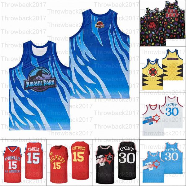

basketball jerseys movie o,cet #30 wolve rine all that 90's baby jimmy chitwood 15 hickory hoosiers high school 15#vince carter mc, Black