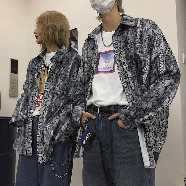 

women's blouses & shirts women 2021 spring autumn clothes korean style vintage female hip hop couple loose long sleeve shirt camisa, White