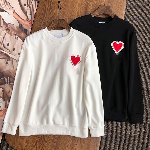 

22ss paris designer hoodie mens skateboard sweatshirts long sleeve shirts hoodies women embroidery red love letter thick coat sweater casual, Black