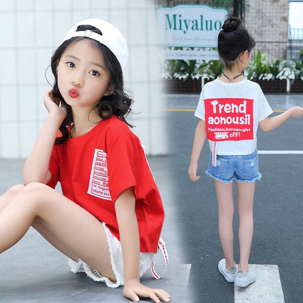 

childrensclothinggirlsnewsummer2020cuhkkoreanfashionchildrensversatileshortsleevet, Blue