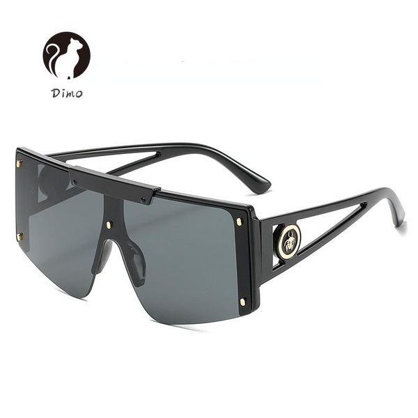 

sunglasses style one piece trimming fashion windshield for men and women big box square trend colorful, White;black