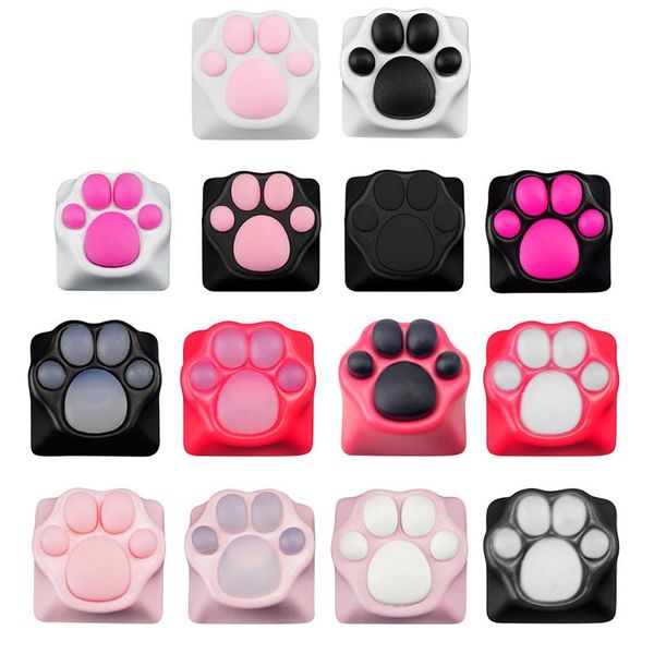 

keyboards cat mechanical keyboard keycaps translucent thermal custom claw ikbc aluminum alloy + soft feel abs silicone