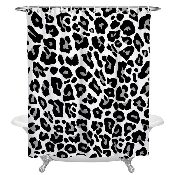 

shower curtains black and white leopard skin texture waterproof christmas bathroom decor curtain home for