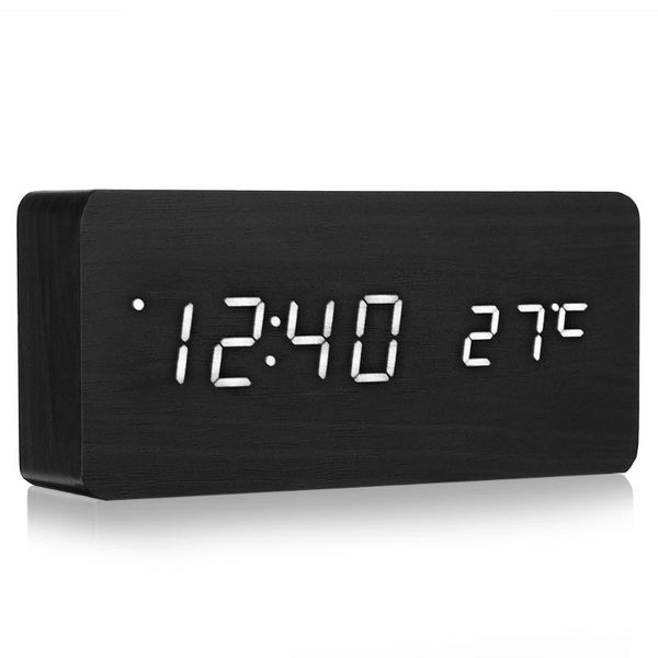 

other clocks & accessories led digital wooden alarm clock time temperature calendar desk modern design home decor