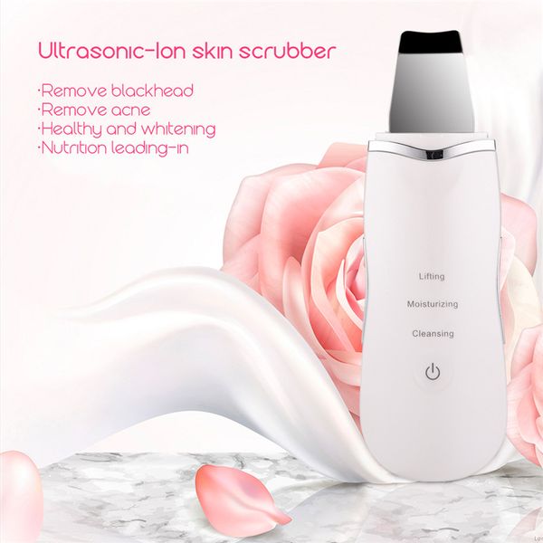 

electric ultrasonic skin scrubber vibration face spatula blackhead remover facial scrubber clean cavitation peeling