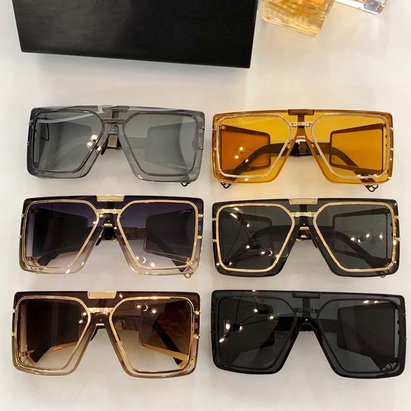 23SS Официальные новейшие популярные роскошные солнцезащитные очки 102B в большой оправе с прямыми дужками, скрытым капюшоном. Дизайнерский модный стиль и высокое качество. Случайная коробка.