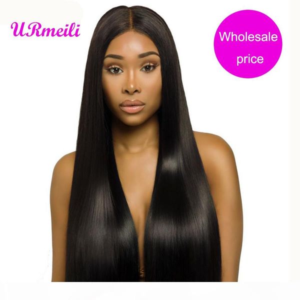 

peruvian straight human hair bundles 10a grade virgin hair straight double weft 3 4 pieces dhgate remy human hair bundles 8-32 inch urmeili, Black