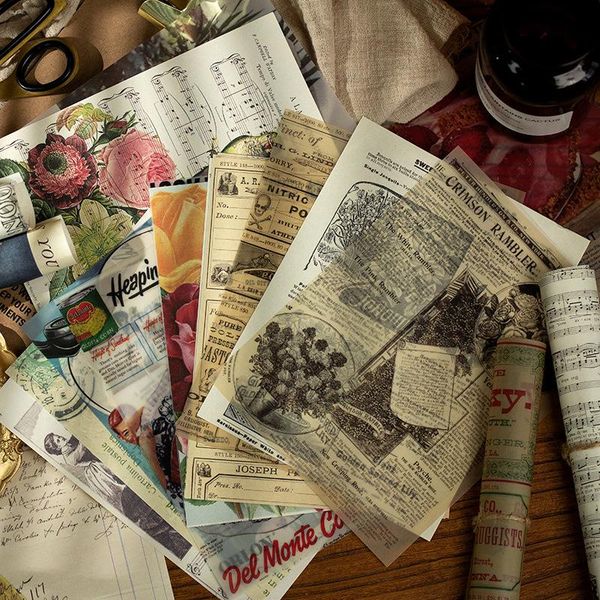 

gift wrap 20sheets/set vintage era sulfuric acid paper material diy scrapbooking base collage diary decorative