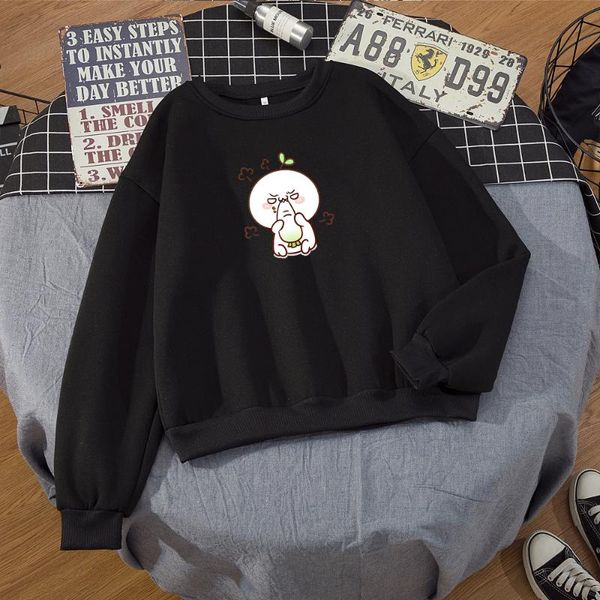 

women's hoodies & sweatshirts kawaii harajuku ladies ullzang funny cartoon print pullover autumn cute korean women graphic hoody female, Black