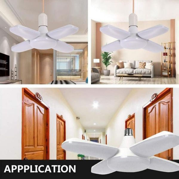 

bulbs led garage light foldable fan blade deformation transformer bulb for home lighting 5 leaves lamp