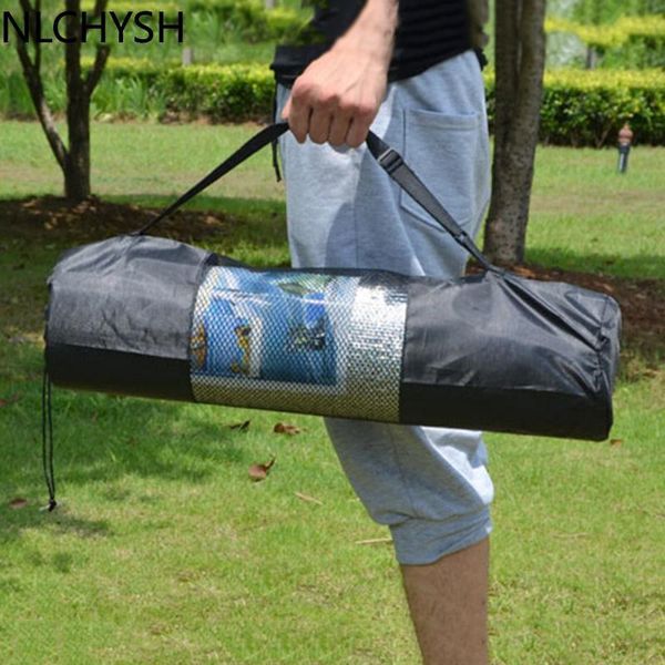

yoga mats portable 6mm net bag pilates mat nylon carrier mesh center adjustable belt durable washable gym