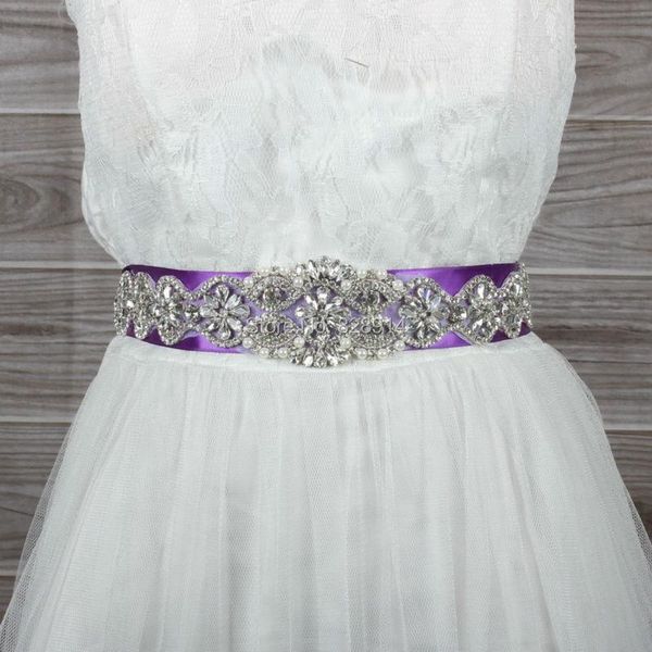 

belts 2021 design fashion rhinestones wedding dress belt bridal sash evening decoration selling 400cm length ribbon, Black;brown