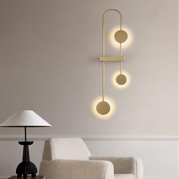 

modern led wall lamp golden lighting bedroom bedside nordic restaurant kitchen background decoration simple lamp