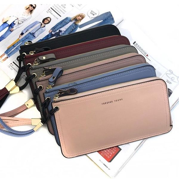 

wallets zipper short women wallet korean ultra-thin phone bag multifunction high capacity lady clutch leisure handbag standard, Red;black