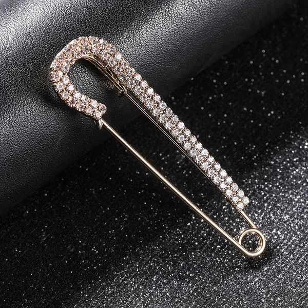 

european and american crystal brooch creative alloy diamond sweater accessories piin scarf clasp ornament, Silver