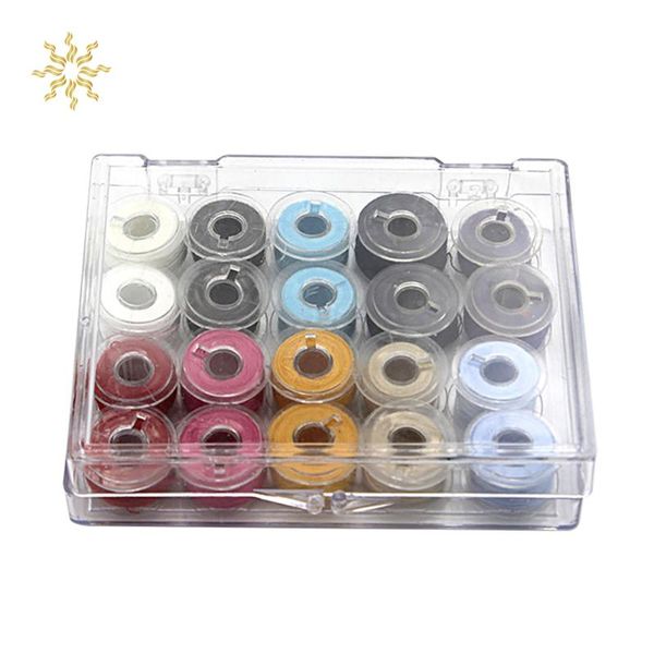 

storage bottles & jars 20 colors wire metal/plastic bobbin sewing thread practical accessories bobbins embroidery pre-wound