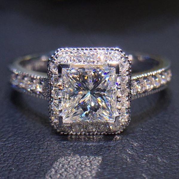 

wedding rings luxury solitaire big rectangle cz women ring engagement evening party elegant female jewelry gifts, Slivery;golden