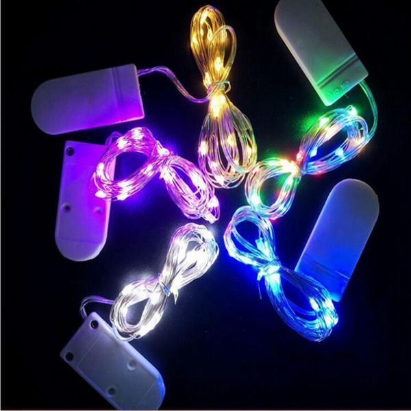 2M 20LEDs LED-String CR2032 Batteriebetriebenes Micro Mini Licht Kupfer Silberdraht Sternenhimmel LED-Streifen für Weihnachten Halloween Dekoration ZWL43