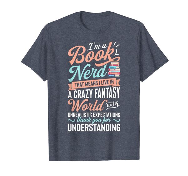 

i'm a book nerd t shirt bookworm reading books funny gift, White;black
