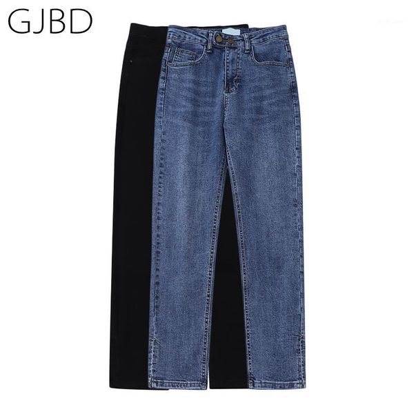 

women's jeans 2021 spring casual streetwear high waist vintage simplicity classic versatile femme skinny ninth pants, Blue
