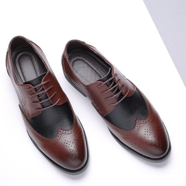 

dress shoes 2021 men business casual breathable comfortable flats leather luxury mixed color office for, Black