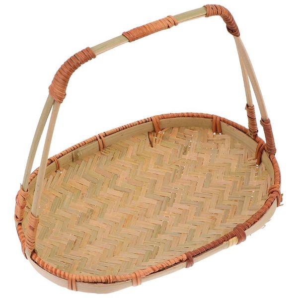 

storage baskets 1pc handheld fruit holder bamboo basket snack egg