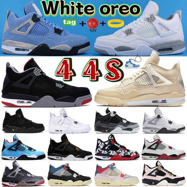 

high white 4 4s basketball shoes university blue bred pure money x sail trainers black cat what the metallic purple orange men women54rt