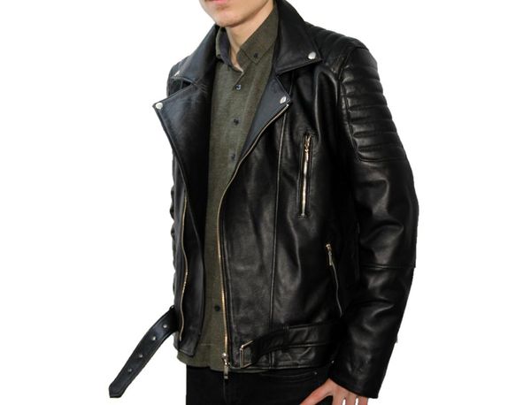 

men's vests male black biker model leather coats, Black;white