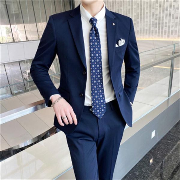 

spring suit man bridegroom wedding business men's two piece, White;black