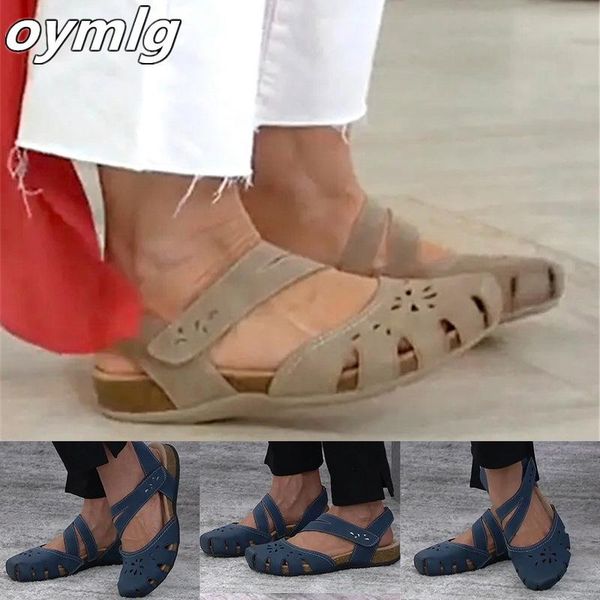 

dress shoes 2021 summer women orthopedic open toe sandals vintage anti-slip breathable leather casual female platform retro, Black