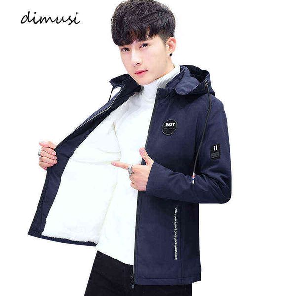 

dimusi winter men's bomber jacket casual outwear mens fleece warm hooded coats fashion streetwear slim fit jackets man clothing y1122, Black;brown
