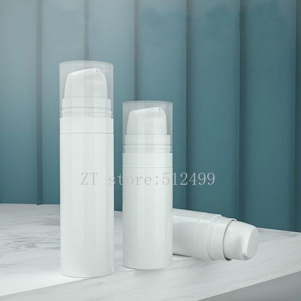 

5ml10ml15ml 10/30/50pcs empty white pp plastic cosmetic lotion airless bottle, portable diy elegant essence refillable container
