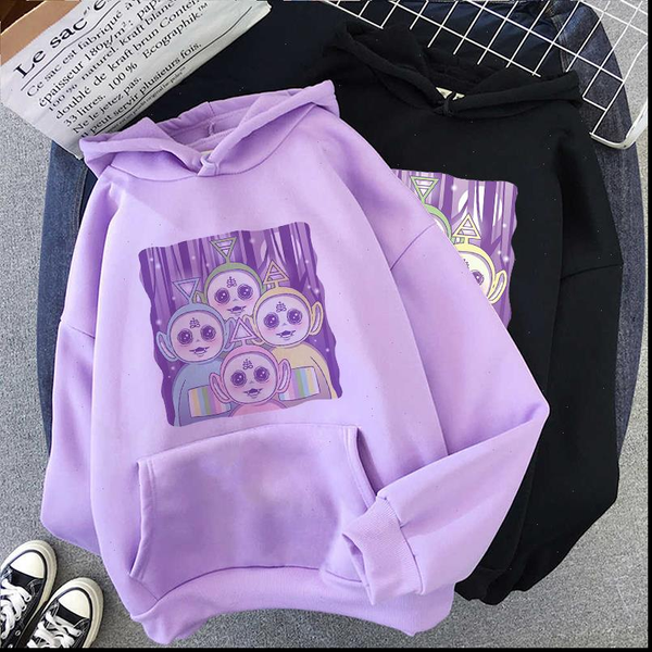 

womens fun hoodie cotton cartoon cute printed harajuku korean clothes super dalian hoodie ladies top, Black