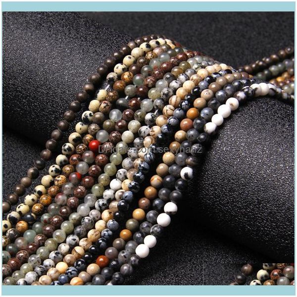 Ювелирные плавные полированные Jaspers Agates Jades Quartz Turquosise Stone Round Loak Spacer Beads для устремителей, делающих aessries Другое каплю