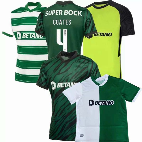 

21 22 sporting clube de cp soccer jersey 2021 2022 r.vinagre j.cabral paulinho matheus nunes fuÃball lisbon dost men and kids shirts, Black;yellow