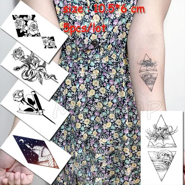 

temporary tattoos tattoo sticker flower snake trangel waterproof fake tatto water tatoo for girl woman kid man small size sell in lots