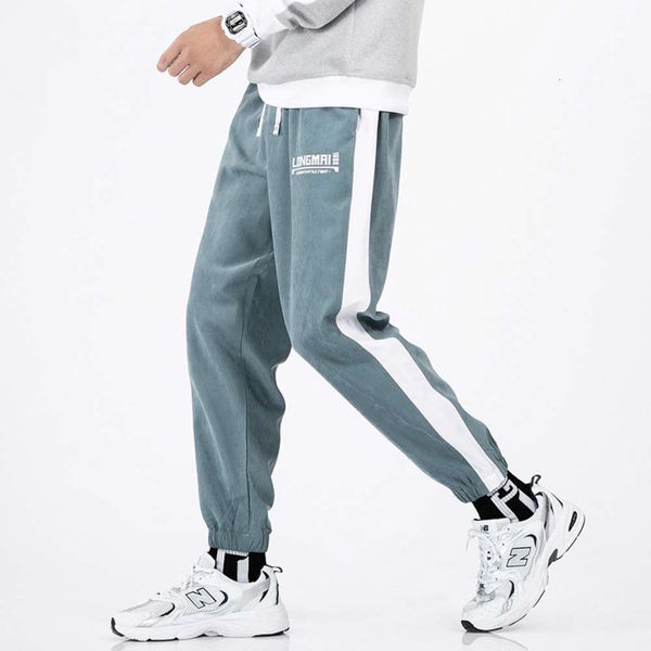 

casual spring and autumn match with handsome sports fashion milled capris men's long pants, Black
