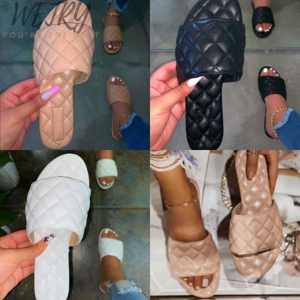 

women summer slippers peep toe solid flat ladies slides beach shoes zapatos mujer comfortable fashion female slides footwear, Black