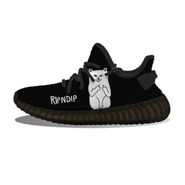 

diy custom middle finger cat cool black running shoes mh printed mens womens trainers outdoor sports sneakers w9tz