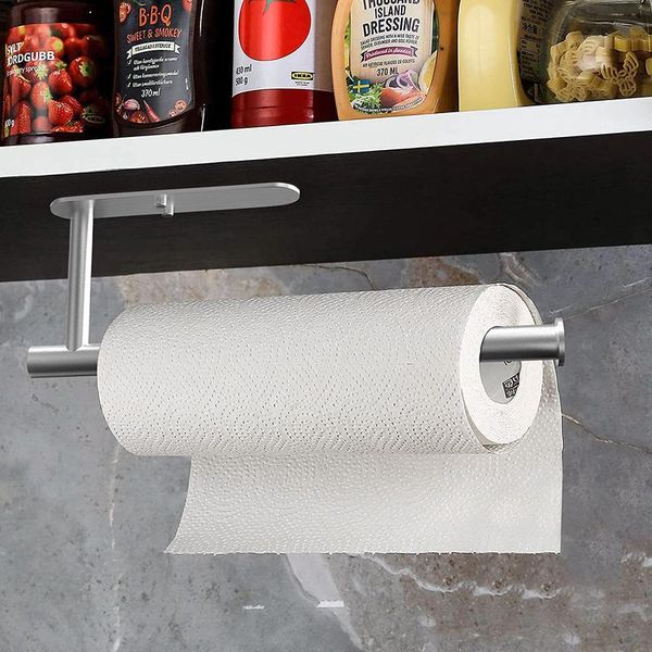 

toilet paper holders towel rack self adhesive kitchen bathroom tissue roll holder punch stainless steel bar home organizer