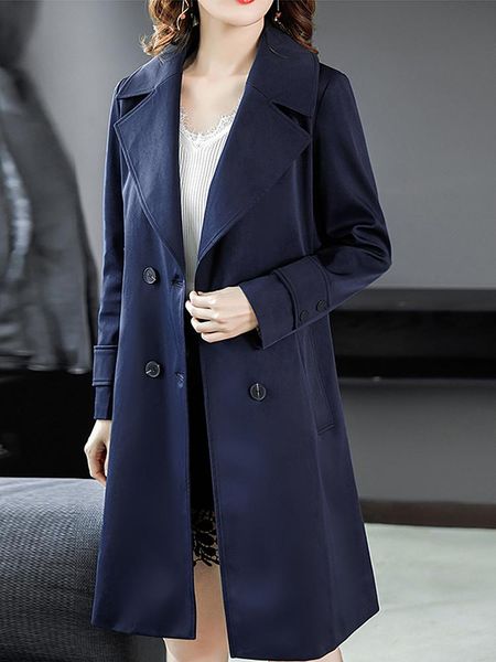 

women's trench coats mid-length windbreaker women jacket wild 2021 spring temperament slim fashion long-sleeved coat clothing loose thi, Tan;black