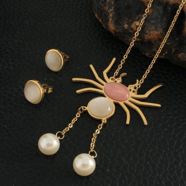 

earrings & necklace fashion stainless steel jewelry sets for women gold color pendants and sryz073, Silver